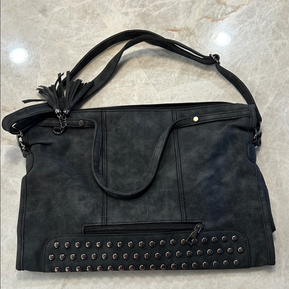 Black Studded Shoulder Bag
